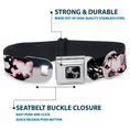 Load image into Gallery viewer, Dog Bone Seatbelt Buckle Collar - Heart & Cross Bones w/Splatter Black/White
