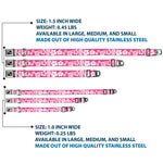 Dog Bone Seatbelt Buckle Collar - Hibiscus Neon Pink/White