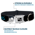 Load image into Gallery viewer, Dog Bone Seatbelt Buckle Collar - HIPSTERS RUIN EVERYTHING Black/Blue