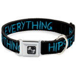 Dog Bone Seatbelt Buckle Collar - HIPSTERS RUIN EVERYTHING Black/Blue