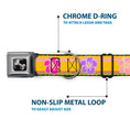 Load image into Gallery viewer, Dog Bone Seatbelt Buckle Collar - Hibiscus w/Stripes Gold/Multi Pastel