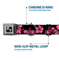 Load image into Gallery viewer, Dog Bone Seatbelt Buckle Collar - Hibiscus Weathered Black/Pink