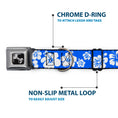 Load image into Gallery viewer, Dog Bone Seatbelt Buckle Collar - Hibiscus Blue/White