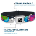 Load image into Gallery viewer, Dog Bone Seatbelt Buckle Collar - Halftone Dots Light Blue/Blues/Greens/Pinks
