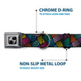 Load image into Gallery viewer, Dog Bone Seatbelt Buckle Collar - Halftone Blocks Charcoal/Pinks/Greens/Orange/Yellow