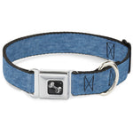 Dog Bone Seatbelt Buckle Collar - Heather Blue