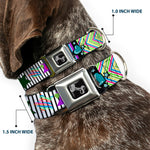 Dog Bone Seatbelt Buckle Collar - Icons & Patterns 2
