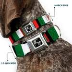 Dog Bone Seatbelt Buckle Collar - Italy Flags