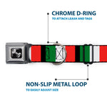 Dog Bone Seatbelt Buckle Collar - Italy Flags