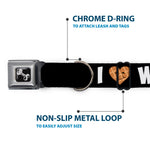 Dog Bone Seatbelt Buckle Collar - I Heart Waffles Text