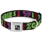Dog Bone Seatbelt Buckle Collar - I Heart Zombies