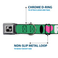 Load image into Gallery viewer, Dog Bone Seatbelt Buckle Collar - I "Heart" PANDAS Green/White/Black/Pink