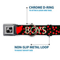 Load image into Gallery viewer, Dog Bone Seatbelt Buckle Collar - I Heart BOYS Black/Cherries