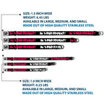 Dog Bone Seatbelt Buckle Collar - IN YOUR DREAMS! Black/White/Pink