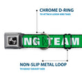 Load image into Gallery viewer, Buckle-Down Seatbelt Buckle Dog Collar - IRISH DRINKING TEAM Green/White