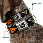 Dog Bone Seatbelt Buckle Collar - Insects CLOSE-UP Black