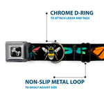 Dog Bone Seatbelt Buckle Collar - Insects CLOSE-UP Black