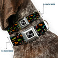 Load image into Gallery viewer, Dog Bone Seatbelt Buckle Collar - Insects Scattered Black