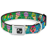 Dog Bone Seatbelt Buckle Collar - Ice Cream Cone & Popsicle Expressions/Squares Multi Color