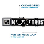 Dog Bone Seatbelt Buckle Collar - I'M A GEEK/Glasses Black/White