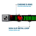 Load image into Gallery viewer, Dog Bone Seatbelt Buckle Collar - I "Heart" ZOMBIES Bold Splatter Black/Green/Red
