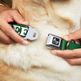 Load image into Gallery viewer, Buckle-Down Seatbelt Buckle Dog Collar - I "Clover" BEER/Clover Outlines Greens/White