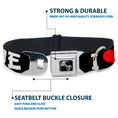 Load image into Gallery viewer, Dog Bone Seatbelt Buckle Collar - I "Heart" ANIME Bold Black/White/Red