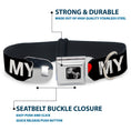 Load image into Gallery viewer, Dog Bone Seatbelt Buckle Collar - I "HEART" MY "WIENER" Dog Silhouette Black/White/Red