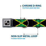 Dog Bone Seatbelt Buckle Collar - Jamaica Flags