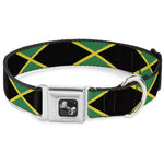 Dog Bone Seatbelt Buckle Collar - Jamaica Flags