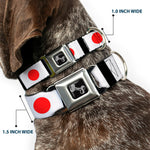 Dog Bone Seatbelt Buckle Collar - Japan Flags