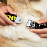 Dog Bone Seatbelt Buckle Collar - J/K RIGHT? Black/Yellow