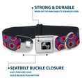 Load image into Gallery viewer, Dog Bone Seatbelt Buckle Collar - Jagged Rings Purples/Blues/Yellow
