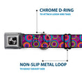 Load image into Gallery viewer, Dog Bone Seatbelt Buckle Collar - Jagged Rings Purples/Blues/Yellow