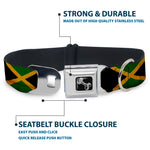 Dog Bone Seatbelt Buckle Collar - Jamaica Flags Vintage Black