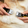 Load image into Gallery viewer, Dog Bone Seatbelt Buckle Collar - Jack-o'-Lanterns/Haunted House Black/Yellow