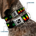 Load image into Gallery viewer, Buckle-Down Seatbelt Buckle Dog Collar - KEEP CALM AND SMOKE UP Black/Rasta