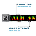 Load image into Gallery viewer, Buckle-Down Seatbelt Buckle Dog Collar - KEEP CALM AND SMOKE UP Black/Rasta