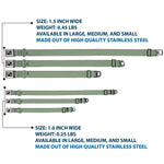 Dog Bone Seatbelt Buckle Collar - Khaki Green