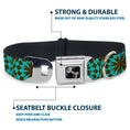 Load image into Gallery viewer, Dog Bone Seatbelt Buckle Collar - Kaleidoscope Balls Turquoise/Brown