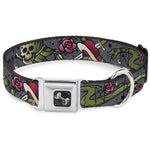 Dog Bone Seatbelt Buckle Collar - Live Hard Die Young Gray