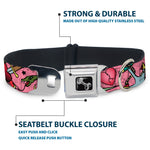 Dog Bone Seatbelt Buckle Collar - Live Hard Die Young Pink