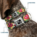 Dog Bone Seatbelt Buckle Collar - Live Hard Die Young Tan