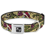 Dog Bone Seatbelt Buckle Collar - Live Hard Die Young Tan