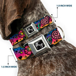 Dog Bone Seatbelt Buckle Collar - Love Love Purple