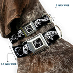 Dog Bone Seatbelt Buckle Collar - Lucky Black/White