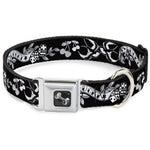 Dog Bone Seatbelt Buckle Collar - Lucky Black/White