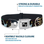 Dog Bone Seatbelt Buckle Collar - Live Hard Die Young CLOSE-UP Black