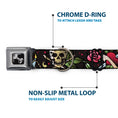 Load image into Gallery viewer, Dog Bone Seatbelt Buckle Collar - Live Hard Die Young CLOSE-UP Black