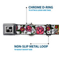 Load image into Gallery viewer, Dog Bone Seatbelt Buckle Collar - Love Kills CLOSE-UP White